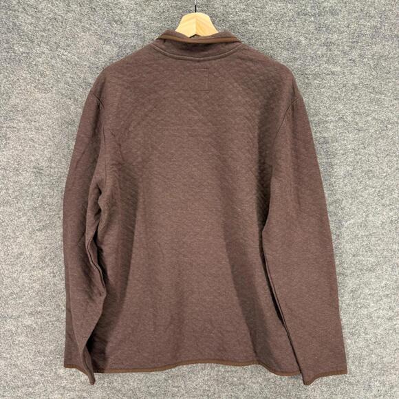 New Sonoma Sweater Pullover Men XL Brown The Supersoft Quarter-Snap Fleece Knit - Picture 2 of 7